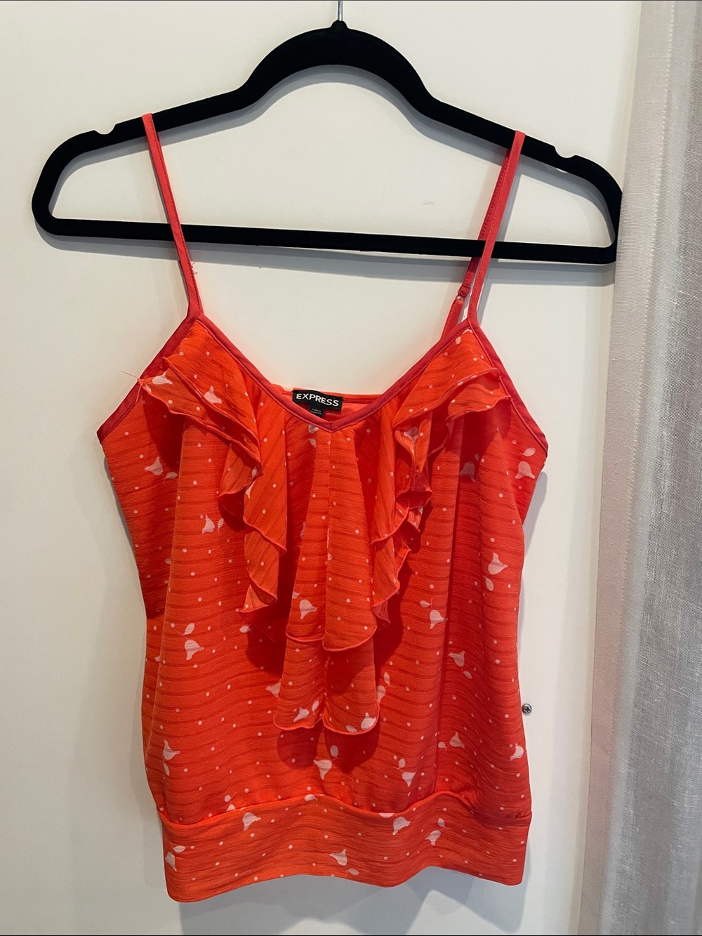 Express Orange/coral Ruffle Camisole